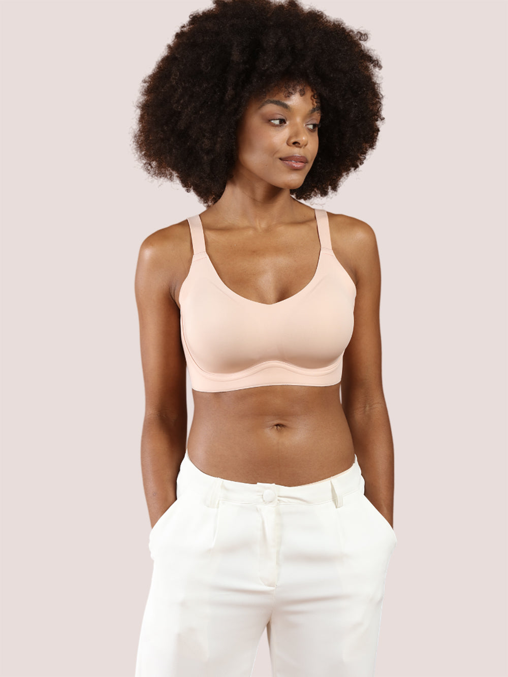 COMFELIE Wireless Seamless Bra - No Underwire Sleep & Everyday Bra With Light Support