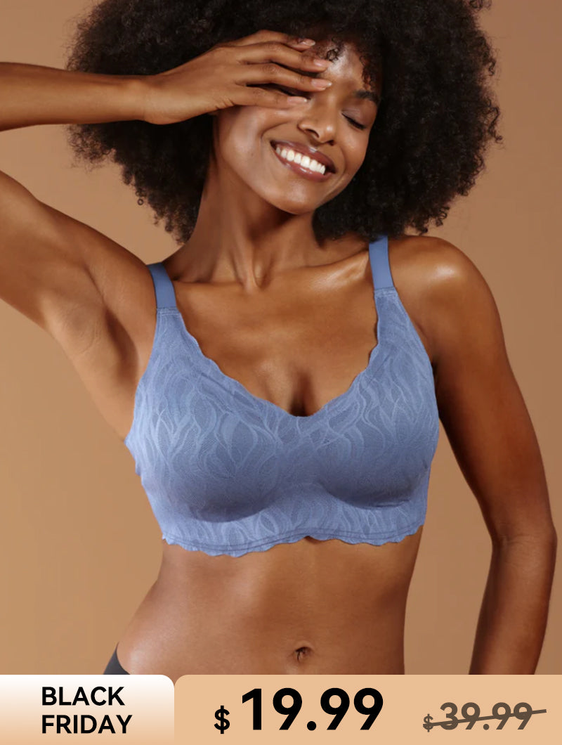 Classic V-Neck Stretch Lace Wireless Seamless Bra