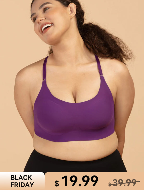 Aero Poise Contrast Color Cross Back Sports Bra