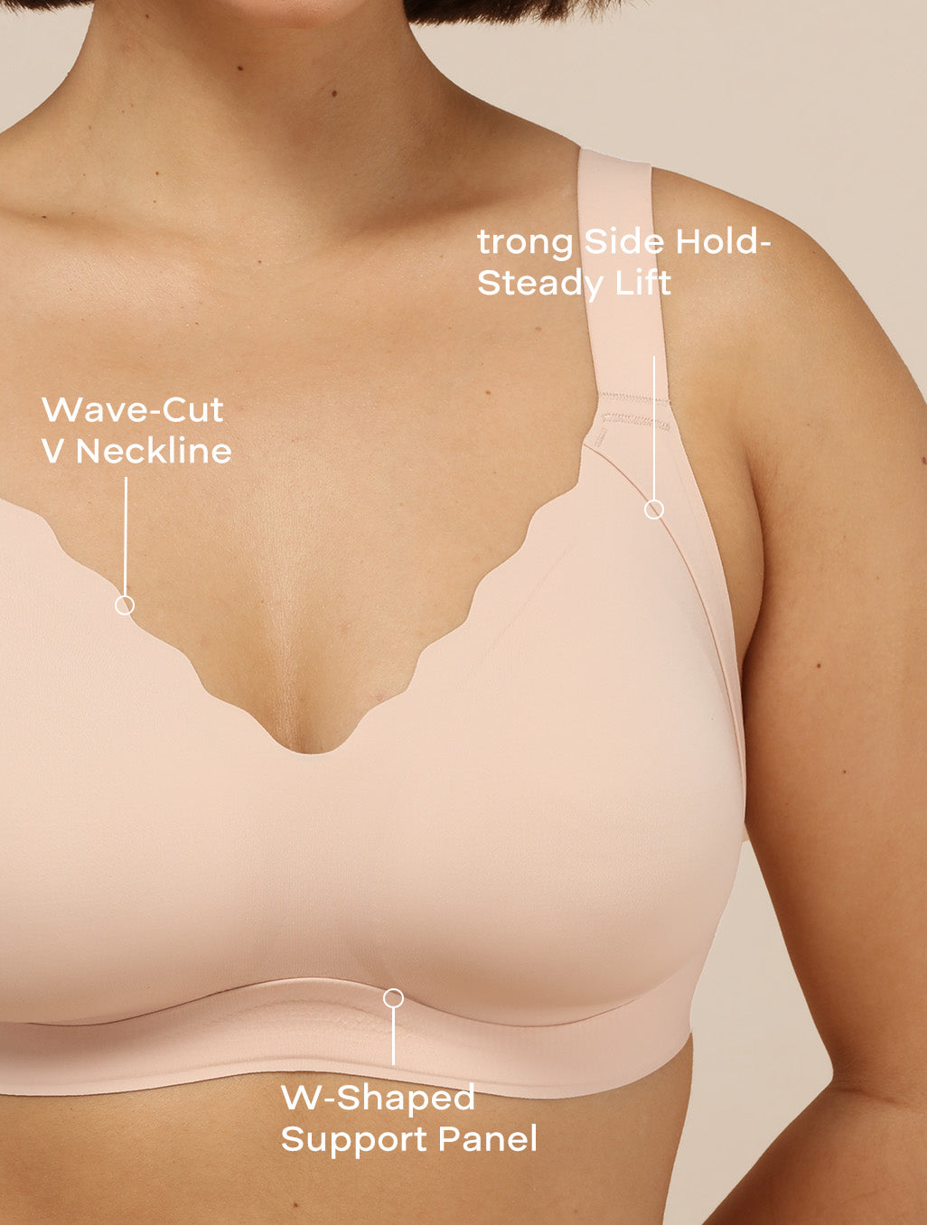 Comfelie Airlite Plunge Bra with Scallop Edges