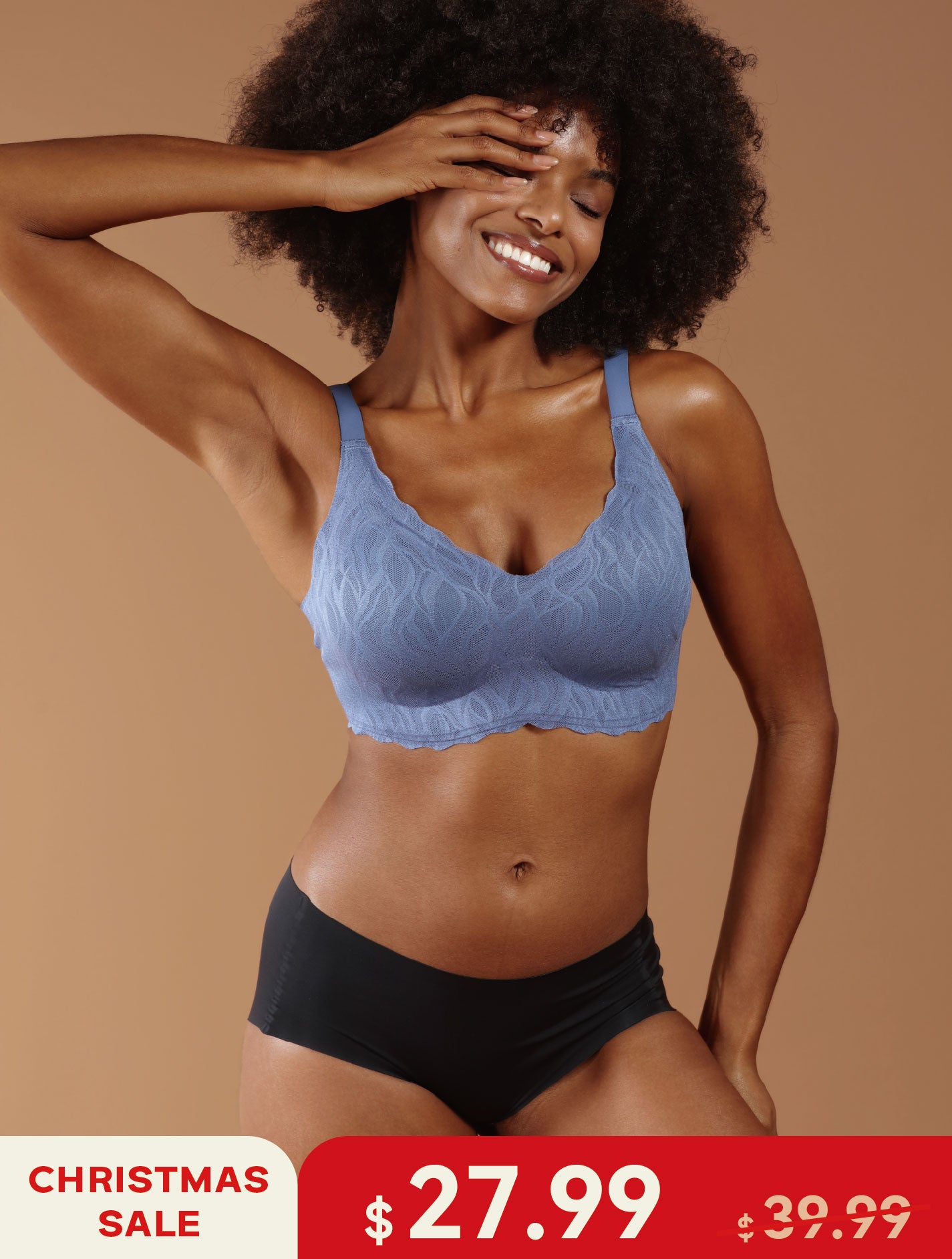 Classic V-Neck Stretch Lace Wireless Seamless Bra