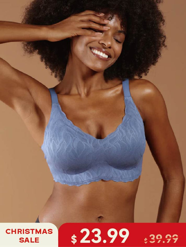 Classic V-Neck Stretch Lace Wireless Seamless Bra