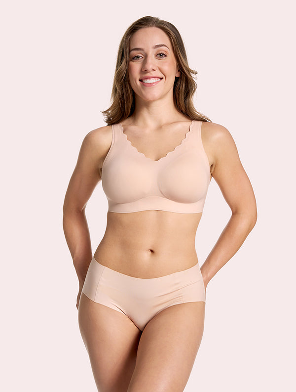 Cloud Soft Breathable Bra with Seamless Scallop Edges
