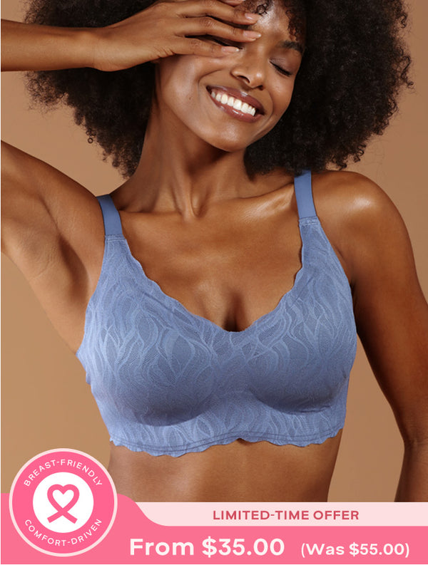Classic Stretch Lace Wireless Seamless V-Neck Bra
