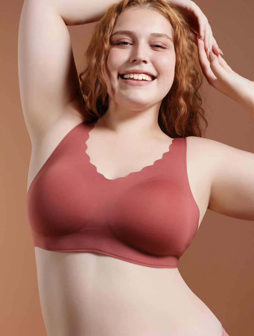 Cloud Soft Breathable Bra with Seamless Scallop Edges