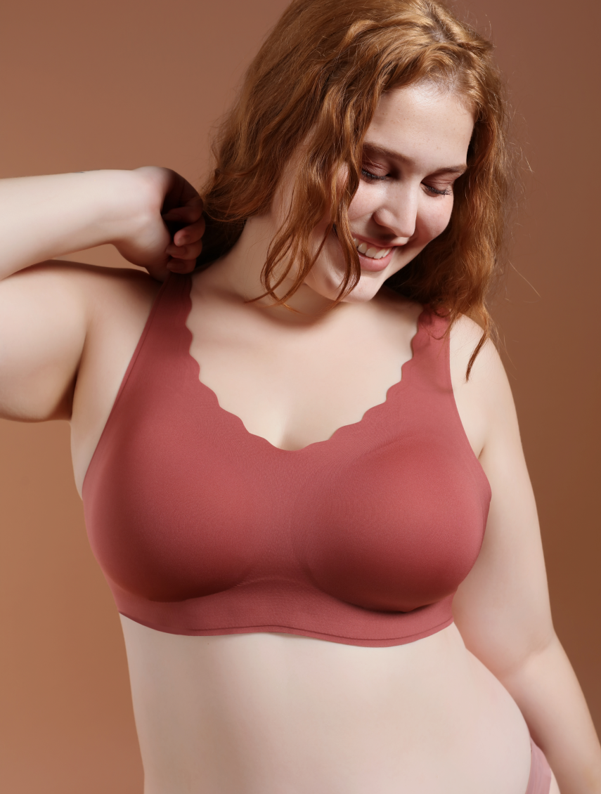 Cloud Soft Breathable Bra with Seamless Scallop Edges