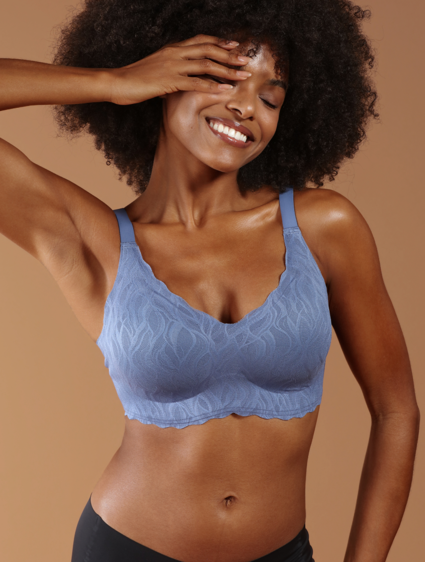 Classic Stretch Lace Wireless Seamless V-Neck Bra