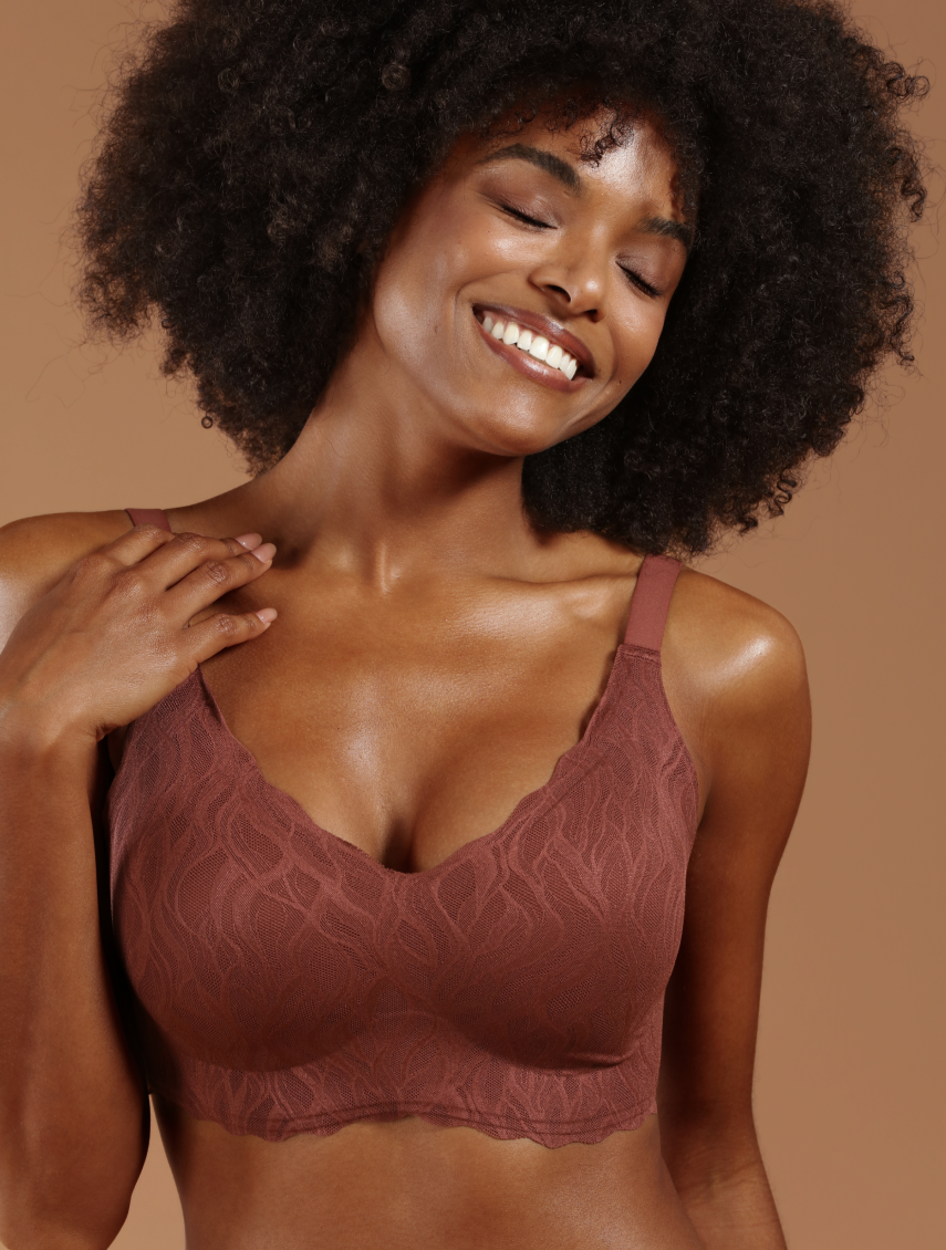 Classic Stretch Lace Wireless Seamless V-Neck Bra