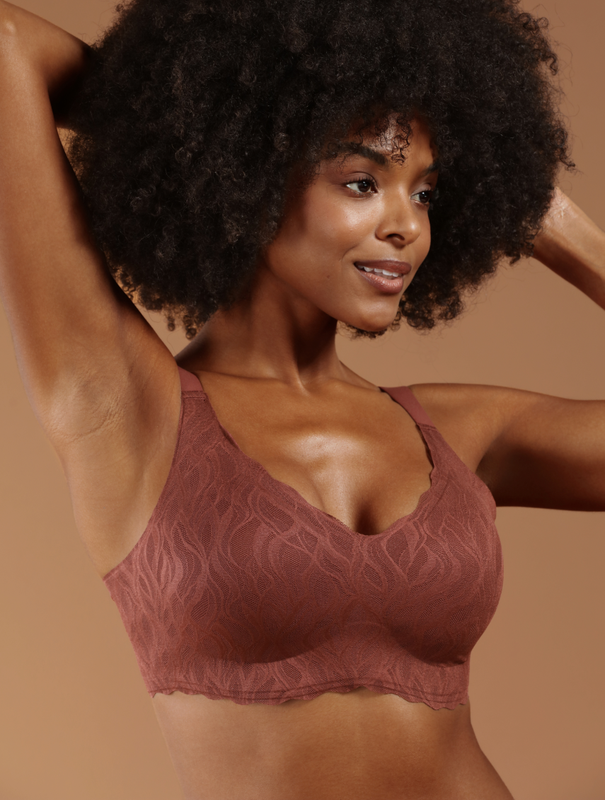 Classic Stretch Lace Wireless Seamless V-Neck Bra