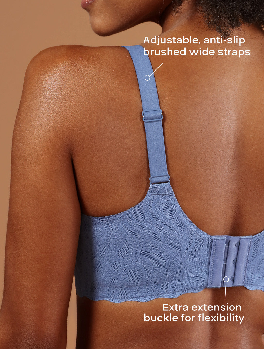 Comfelie Wireless Seamless Classic V-Neck Stretch Lace Bra