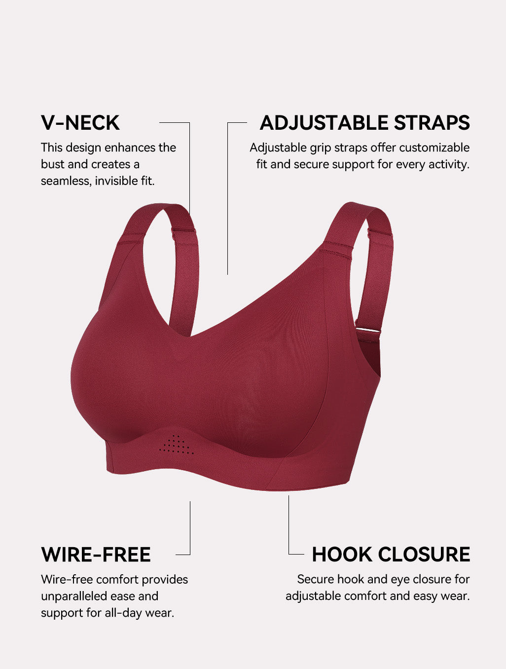 Nano Soft Full Coverage Wireless Bra for Large Breasts